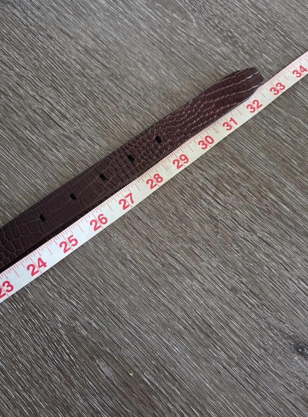 Jones Wear Brown Croc-Embossed Leather Belt - Small